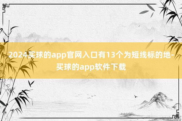 2024买球的app官网入口有13个为短线标的地-买球的app软件下载