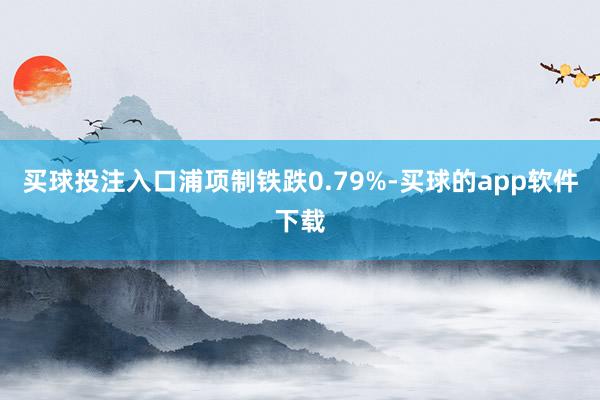 买球投注入口浦项制铁跌0.79%-买球的app软件下载