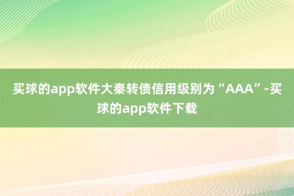 买球的app软件大秦转债信用级别为“AAA”-买球的app软件下载