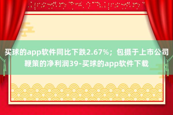 买球的app软件同比下跌2.67%；包摄于上市公司鞭策的净利润39-买球的app软件下载