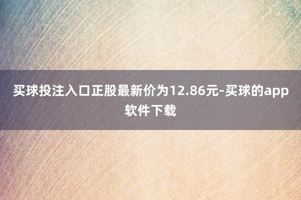 买球投注入口正股最新价为12.86元-买球的app软件下载