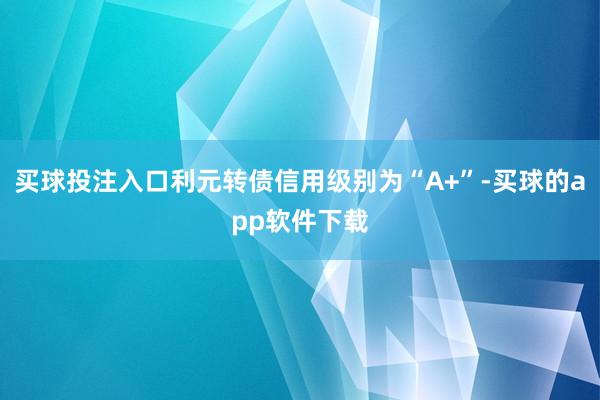 买球投注入口利元转债信用级别为“A+”-买球的app软件下载