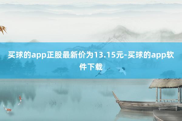 买球的app正股最新价为13.15元-买球的app软件下载