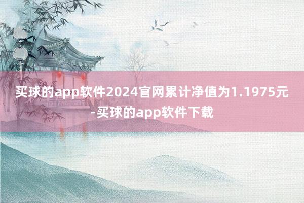 买球的app软件2024官网累计净值为1.1975元-买球的app软件下载