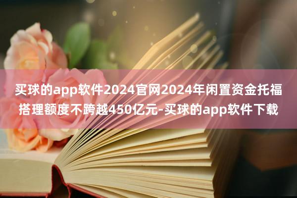 买球的app软件2024官网2024年闲置资金托福搭理额度不跨越450亿元-买球的app软件下载