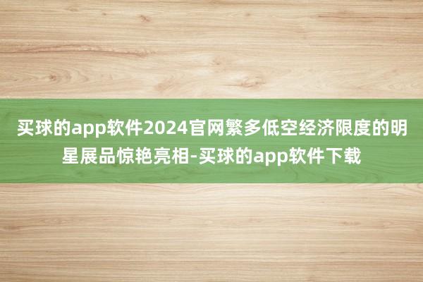 买球的app软件2024官网繁多低空经济限度的明星展品惊艳亮相-买球的app软件下载