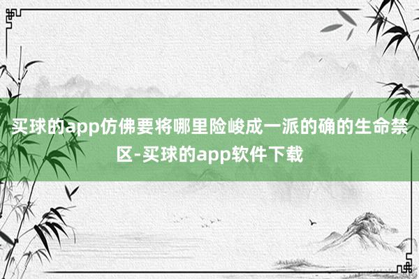 买球的app仿佛要将哪里险峻成一派的确的生命禁区-买球的app软件下载