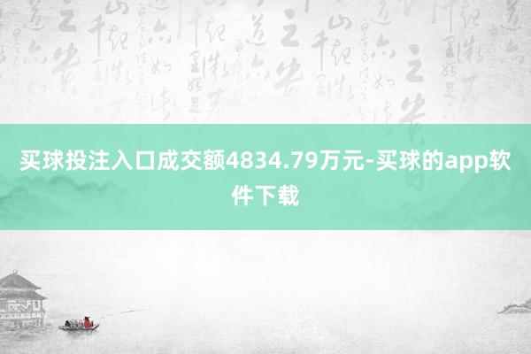 买球投注入口成交额4834.79万元-买球的app软件下载