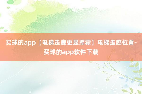 买球的app【电梯走廊更显挥霍】电梯走廊位置-买球的app软件下载