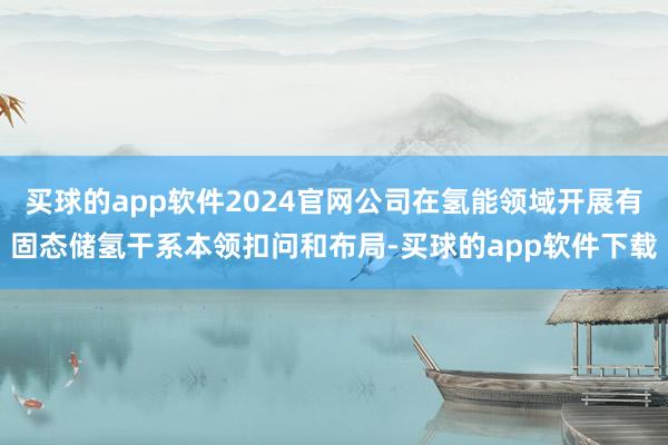 买球的app软件2024官网公司在氢能领域开展有固态储氢干系本领扣问和布局-买球的app软件下载