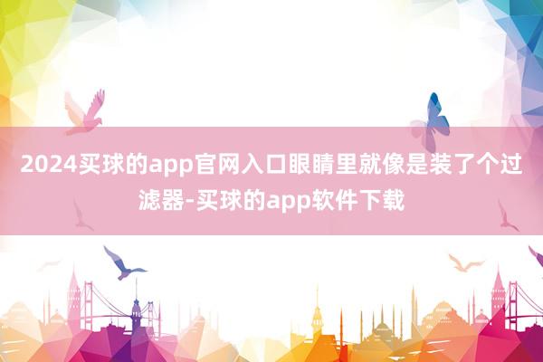 2024买球的app官网入口眼睛里就像是装了个过滤器-买球的app软件下载